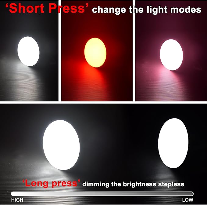 10000mAh Rechargeable Camping Light Insect Not Attract 4000LM Work Light White/Red/Pink/SOS Brightness Stepless Dimming, IP45 Waterproof Tent Light Power Failure (Remote)