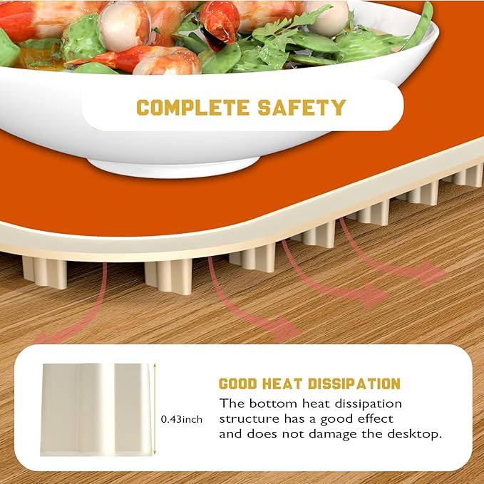 Smart Warming Mat for Food, Upgrade Waterproof Foldable Heating Mat, Food Warming Mat with 9 Level Adjustable Temperature and 6-Speed Timing, Easy to Clean Food Warmers for Buffet,Party,Thawin (Beige)