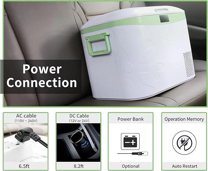 Car Fridge Portable 12V Refrigerator 19 Quart (18 Liter) 12 Volt Freezer Compressor Cooler 12V/24V DC 110~240 V AC for Truck Van RV Camper SUV and Home Use -18℃~+15℃