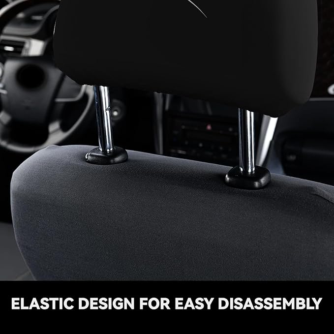 Funny Car Headrest Covers 2 Pack – Double-Sided Angry & Smile Face Design, Universal Stretch Seat Head Rest Protector for Cars, SUVs, Trucks