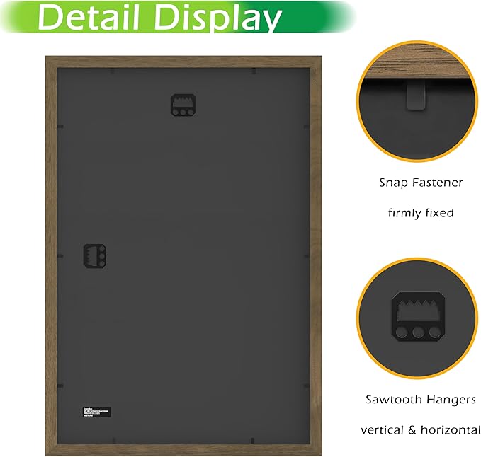 FrameWorks 2-Pack, 12x18 Matted to 11x17 Picture Frame, Dark Oak – Classic Wooden Photo Frame with Tempered Glass, Modern Matte Finish for Prints, Posters, Certificates & Wall Decor – Gallery-Ready