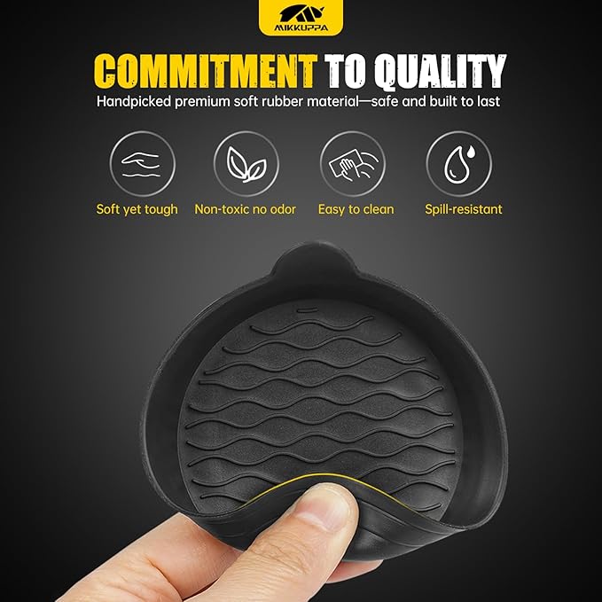 MIKKUPPA Car Seat Headrest Hook & Cup Holder Coaster - 4 Pack Universal Hanger Storage Organizer Hook for Bag Purse Coat, Non-Slip Silicone Cup Holder Insert, Car Essentials Interior Accessories