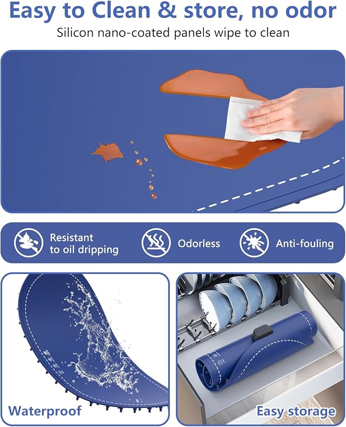 Warming Mat for Food with Adjustable Temperature Timer,10S Fast Heating Silicone Food Warmers for Parties Buffet and Home Daily,Food Warming Mat with Insulating Pad Raised Feet Protects Table