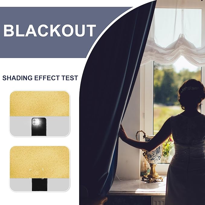 JIUZHEN Blackout Curtains for Bedroom - 60 Inch Extra Wide Thermal Insulated Room Darkening Privacy Soundproof Curtains for Living Room/Dorm Room, Set of 2 Panels, 60 x 72 inches,Light Yellow