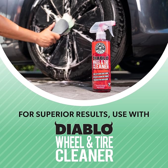 Chemical Guys ACCG08 Wheelie All Exterior Surface and Wheel Brush (Safe for Cars, Trucks, SUVs, RVs, Motorcycles, & More) Green