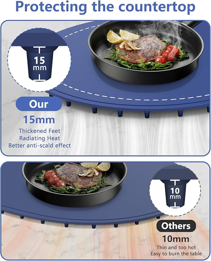 Warming Mat for Food with Adjustable Temperature Timer,10S Fast Heating Silicone Food Warmers for Parties Buffet and Home Daily,Food Warming Mat with Insulating Pad Raised Feet Protects Table