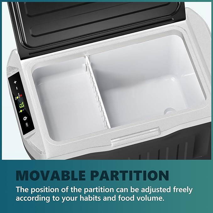 EUHOMY 12 Volt Refrigerator, 22QT(21L) 12V Cooler, Compressor Electric Cooler -4℉~68℉, 12V Fridge 12/24V DC 100-240V AC, Portable Freezer for Camping, Travel, Truck, Home