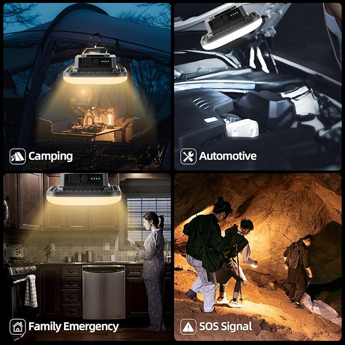Portable Rechargeable LED Camping Lights for Hanging,Waterproof Outdoor Light,Super Bright Hanging Lanterns for Tents, Canopies, Outdoor