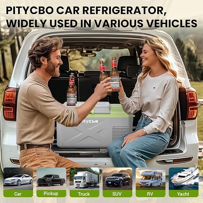 Car Refrigerator 12v Portable Fridge for Car, Auto 19 Quart Freezer Cooler, -4℉—68℉ 12/24V DC 100~240 Volt AC for Truck, Camping, Travel, Vehicles, RV
