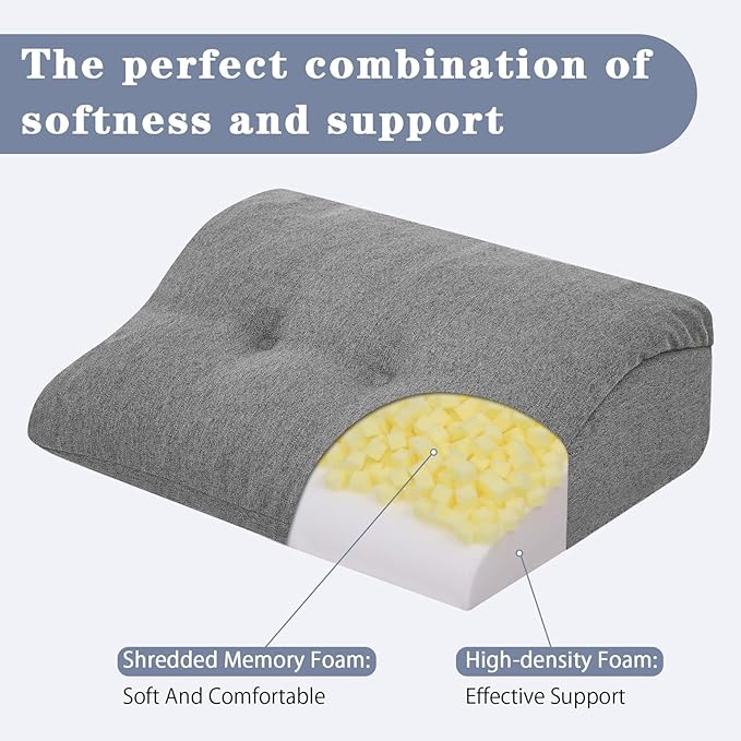 baibu Lumbar Support Pillow for Recliner, Large Memory Foam Dual-Layer Patent Design Back Support Cushion for Sofa & Gaming Chair, Ergonomic Lumbar Pillow with Machine Washable Cover, Dark Grey, 1P