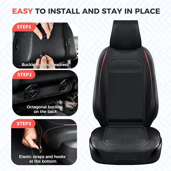 FLORICH Car Seat Cushion for Winter Leather Seat Cover Universal for Car Truck SUV Van Driver Passenger Seat