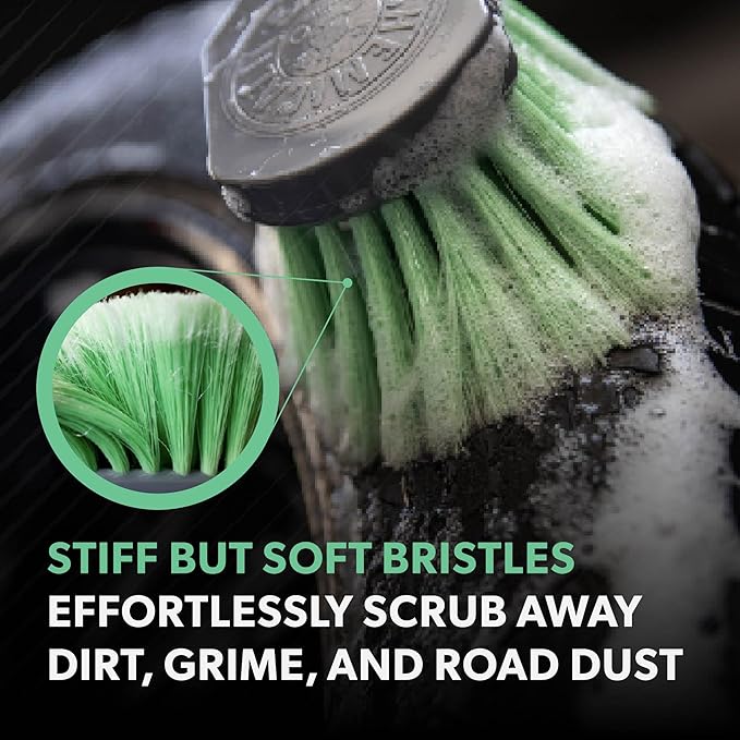 Chemical Guys ACCG08 Wheelie All Exterior Surface and Wheel Brush (Safe for Cars, Trucks, SUVs, RVs, Motorcycles, & More) Green