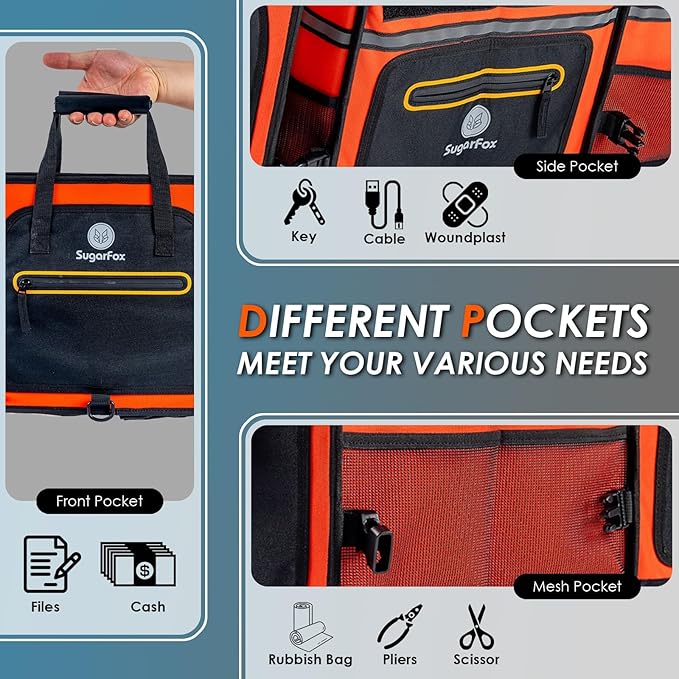 Car Trunk Organizer | 95L, 35"x13.8"x11.8" | 26L Ice Pack Included | Waterproof, Foldable | Trunk Organizers & Storage for SUV/Cars | For Men & Women - Orange-M004