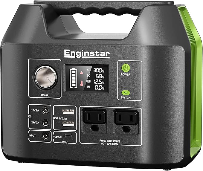 Solar Generator, 296Wh Portable Power Station,110V Pure Sine Wave, 80000mAh Backup Battery Power Supply for CPAP Outdoor Camping, Traveling, and Emergencies