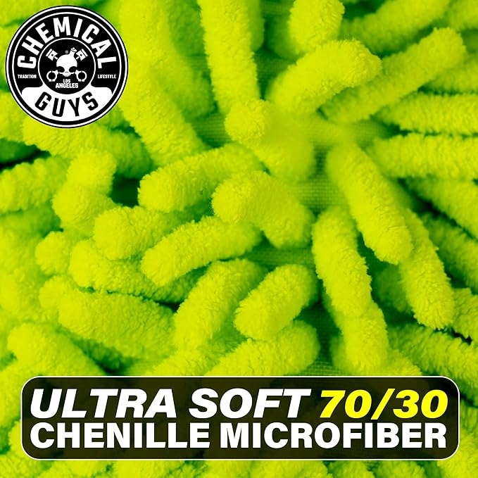 Chemical Guys Foam Blaster 6 Foam Car Wash Gun and Chenille Premium Scratch-Free Microfiber Wash Mitt, Lime Green - (Car Wash Foamer Connects to Any Garden Hose) EQP365 (2 Items)