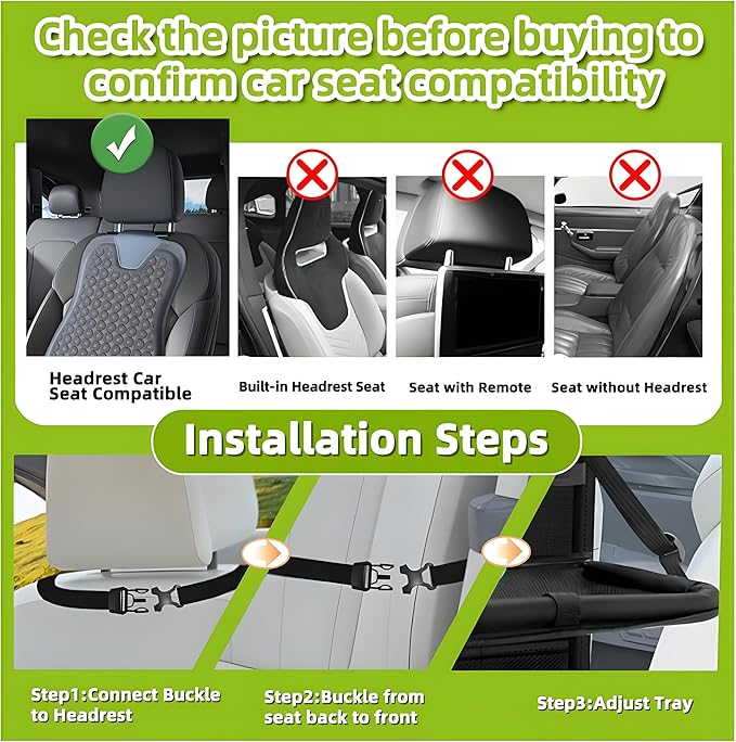 2PC Backseat Car Organizers with Foldable Tablet Holder &Touch Screen Tablet Holder -9+1 Storage Pockets Waterproof Kick Mats Back Seat Protector Car Organizers Road Trip Essentials