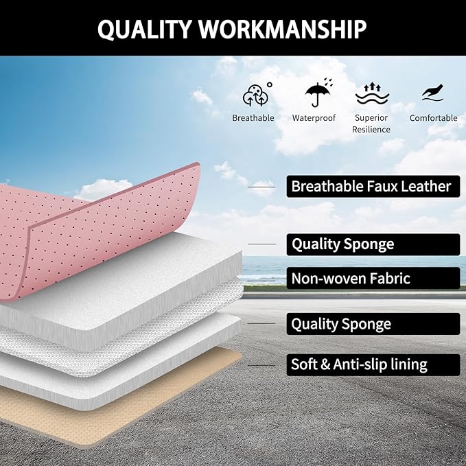 Pink Seat Covers for Cars,Front Seats Universal Fit for SUV, Sedans and Trucks,Waterproof Breathable Full Wrapping Edge Seat Covers, Luxury Automotive Seat Protecor Covers