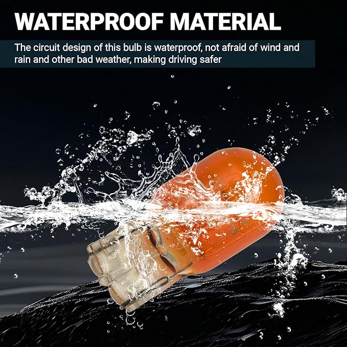 10 PCS Car T20 1881/7440 Turn Signal Bulb, Waterproof Lamp Housing Single Filament Bulb, Miniature Light Reverse, Parking, Tail Light, Plug and Play, Replacement for Cars, Trucks, SUVs (Amber)