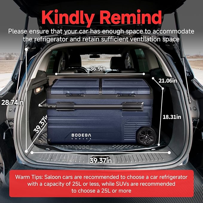 BODEGACOOLER 12 Volt Car Refrigerator, Portable Freezer, Car Fridge Dual Zone WIFI APP Control, 80 Quart(75L) -4℉-68℉Car Cooler, 12/24V DC and 100-240V AC, for Camping, Travel, RV, Outdoor