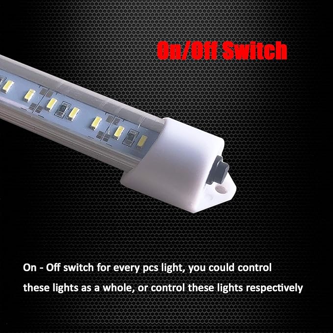 Ampper 12V Van Interior LED Light Bar, 48 LEDs Interior Light with Switch for Car Van RV Cabinet Showcase Indoor Home and More (4 Pcs)