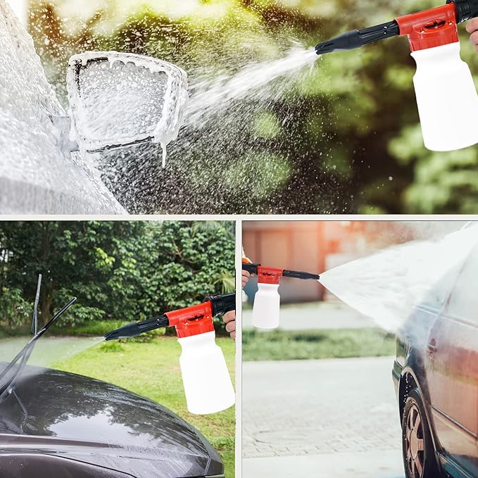 Car Wash Kit Car Wash Cleaning Kit with Car Wash Foam Gun Microfiber Sponge and Towels Tire Brush Built, Car Foam Gun, Car Cleaning Tool