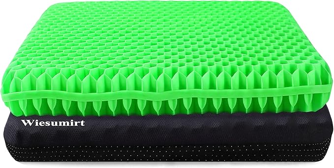 Plus Size Gel Seat Cushion, Extra Large and Thick, Seat Cushion for Pressure Relief for Back, Hip, Sciatica, Tailbone Pain, Used for Office, Wheelchair, Car, Truck, Recliner, Stadium.(Grass Green)