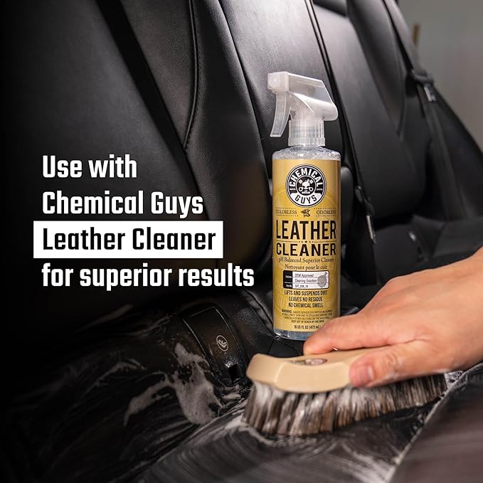 Chemical Guys ACC_S95 Long Bristle Horse Hair Leather Cleaning Brush for Car Interiors, Furniture, Sneakers, Boots, and More (Works on Natural, Synthetic, Pleather, Faux Leather and More) (Pack of 12)