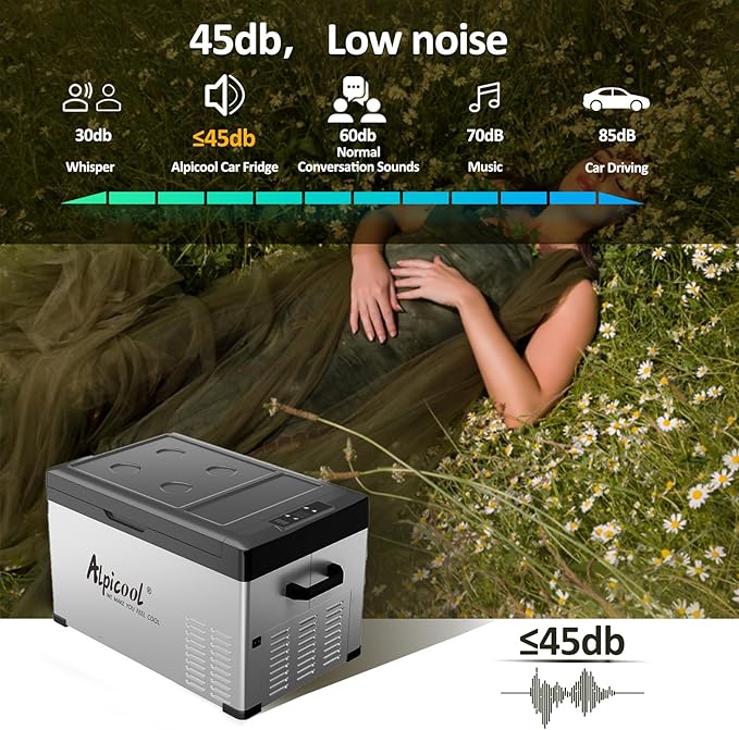 Alpicool C30 Portable Car Freezer, 12 Volt Refrigerator, 28 Quart(26.7 Liter) Fast Cooling 12V Car Fridge, Car Cooler for RV, Truck, Camping, Outdoor -12/24V DC and 100-240V AC
