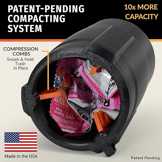Cup Holder Trash Can for Car – Patent-Pending Trash Compaction - Up to 10x More Trash to Save You Time - Portable Trash Can for Car, Stroller, Backpacks, and Beyond, Mint