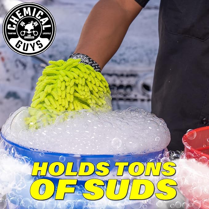 Chemical Guys Foam Blaster 6 Foam Car Wash Gun and Chenille Premium Scratch-Free Microfiber Wash Mitt, Lime Green - (Car Wash Foamer Connects to Any Garden Hose) EQP365 (2 Items)