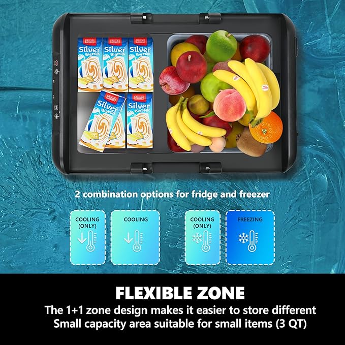 EUHOMY 12 Volt Refrigerator, 26 QT(25 L) Portable Freezer, Electric Cooler -4℉~68℉, 12V Car Fridge Reversible Door, Portable Freezer 12/24V DC & 100-240V AC for Camping, Truck, Travel