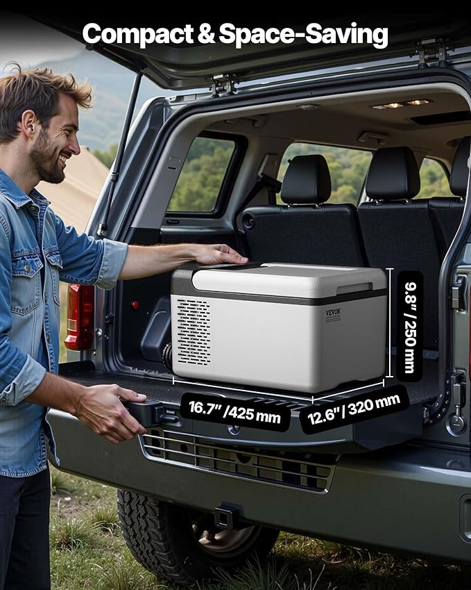 VEVOR 10 Quart 12 Volt Portable Mini Freezer Car Compressor Fridge Cooler