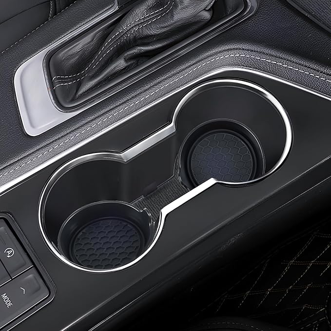 Amooca Car Cup Coaster Universal Automotive Waterproof Non-Slip Cup Holders Sift-Proof Spill Holder Car Interior Accessories 2 Pack Black