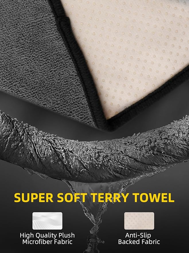 ZIMABLUE Terry Cloth Back Seat Cover Gray Universal Waterproof Car Sport Towel Seat Cushion Non-Slip Sweat-Absorbent Towel Cloth Suitable for All Seasons Waterproof Beach Seat Cover Washable