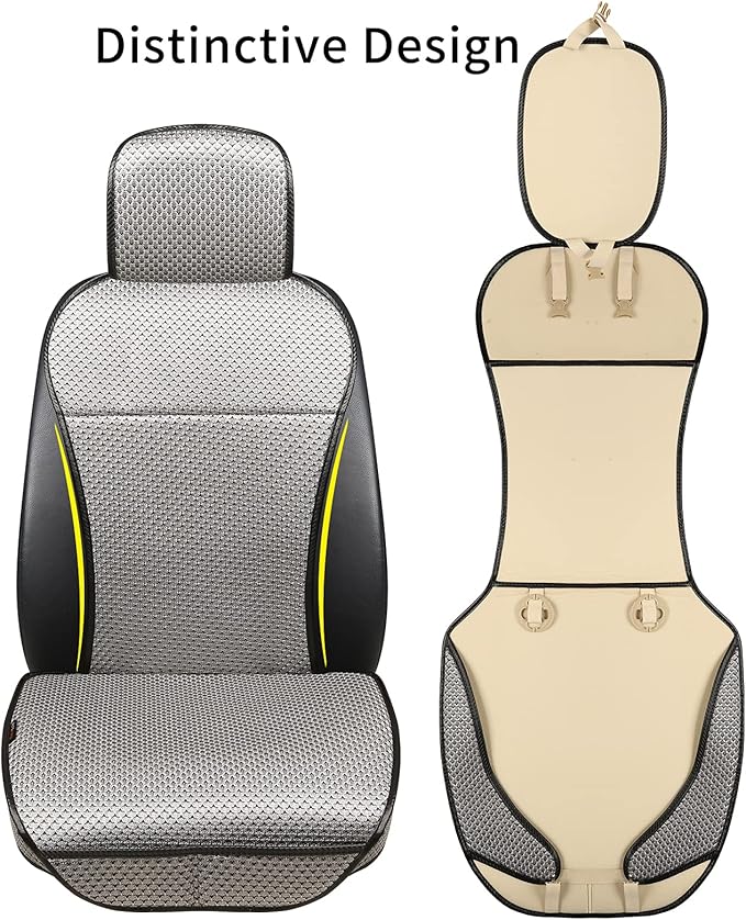 Auto Newer Luxury Breathable Car Seat Cover Fit Four Seasons, Universal Front of Car Seat Cushions, Bottom Seat Covers of Full Wrapped Edge,Universal Fit for 95% Cars,SUV,Pickup,Van(Grey,2PCS)