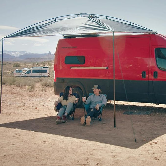 MoonShade Portable Vehicle Awning, Extra Large 12' x 9' Lightweight Canopy for Trucks, SUVs, Vans, Campers & Outdoor Adventures (Shadow Blue XL)