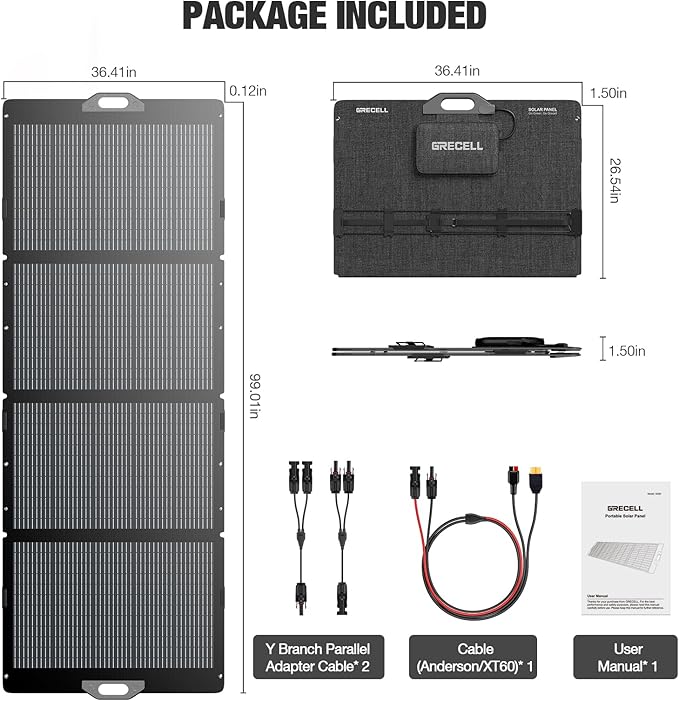 GRECELL Portable Power Station 1000W with Solar Panel 200W,999Wh Solar Generator with Panels Included, 60W USB-C PD Output, 110V Lithium Battery Pack Kit for Outdoor Camping Travel Home (Peak 2000W)