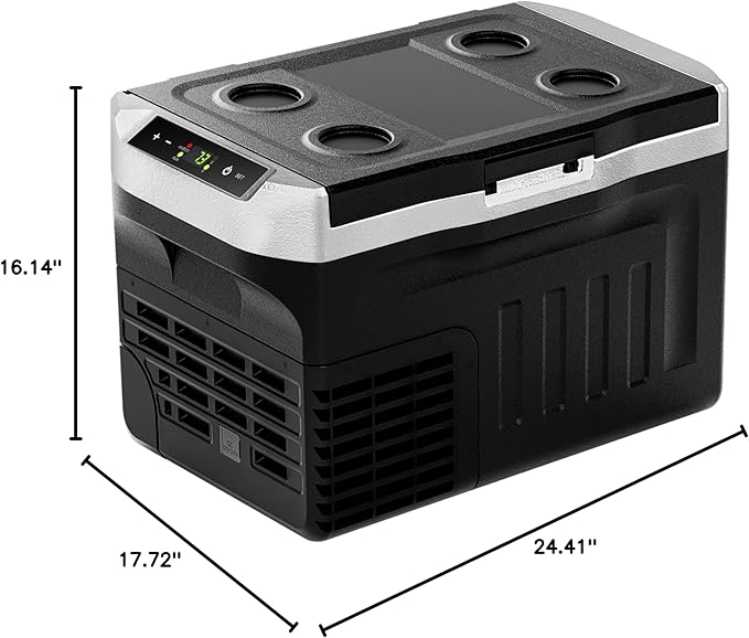EUHOMY 12 Volt Refrigerator, 22QT(21L) 12V Cooler, Compressor Electric Cooler -4℉~68℉, 12V Fridge 12/24V DC 100-240V AC, Portable Freezer for Camping, Travel, Truck, Home