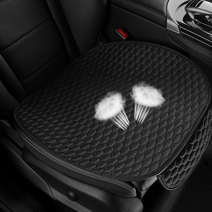 Car Seat Covers Cushion Pad,2PCS Front Bottom Seat Covers for Cars,Super Breathable,Storage Bags,Anti-Slip,Universal Automotive Seat Covers Fit for Most Sedans SUV Pick-up(2Pcs Black)