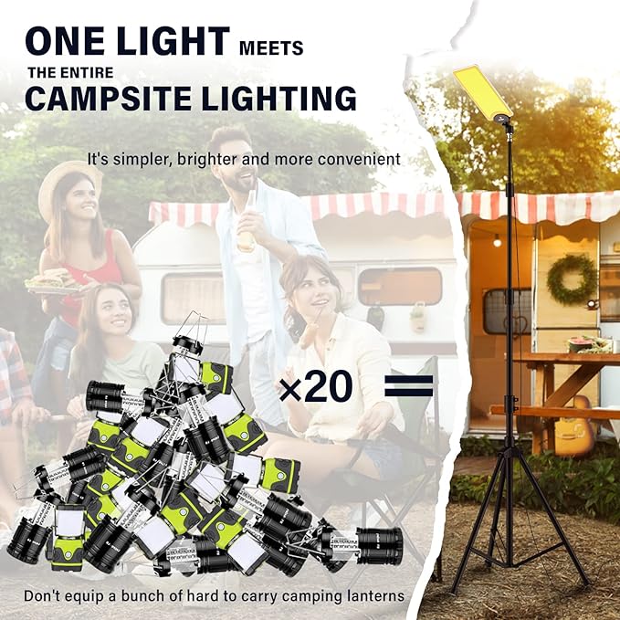 CONPEX Telescopic LED Camping Lights 18000 Lumens - Tripod, Remote Control, Outdoor Telescoping Light with Stand