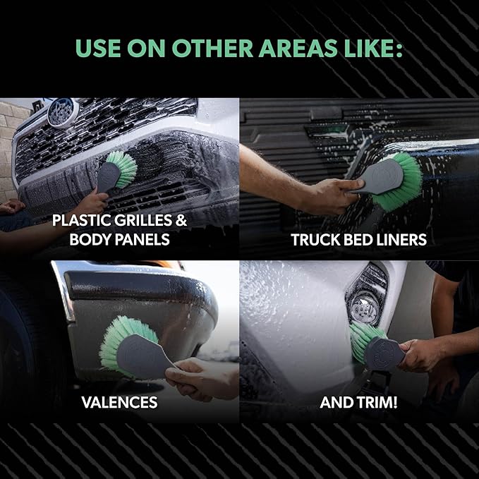 Chemical Guys ACCG08 Wheelie All Exterior Surface and Wheel Brush (Safe for Cars, Trucks, SUVs, RVs, Motorcycles, & More) Green