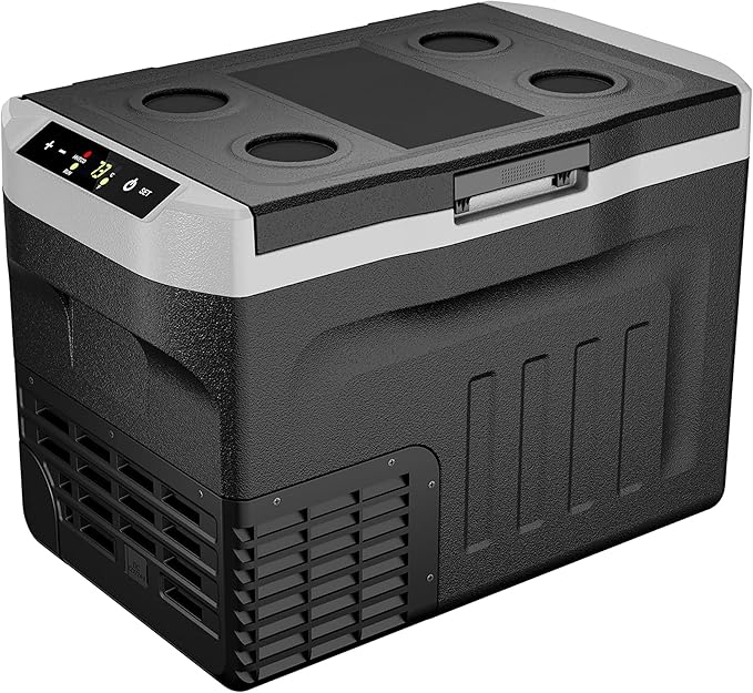 EUHOMY 12 Volt Refrigerator, 32QT(30L) 12V Cooler, Compressor Electric Cooler -4℉~68℉, 12V Fridge 12/24V DC 100-240V AC, Portable Freezer for Camping, Travel, Truck, Home