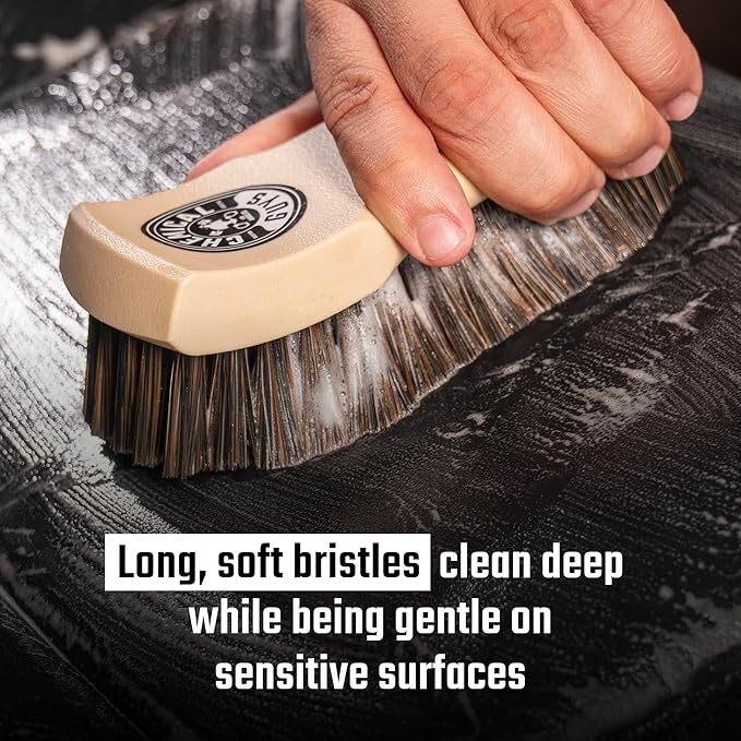 Chemical Guys ACC_S95 Long Bristle Horse Hair Leather Cleaning Brush for Car Interiors, Furniture, Sneakers, Boots, and More (Works on Natural, Synthetic, Pleather, Faux Leather and More)