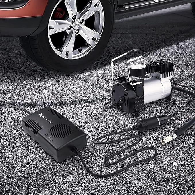 RoyPow AC to DC Converter, 120W (Max 150W) 120V/110V to 12V/10A Cigarette Lighter Socket AC/DC Adapter, 120V/110V to 12V Converter, Power Supply for Inflator, Car Refrigerator, Car Vacuum Cleaner