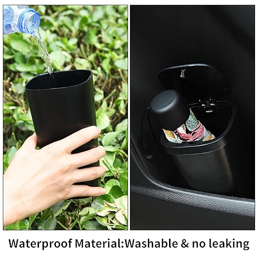 CZWL&HG 1.2L Black Plastic Mini Trash Can with Push-Button Pop Open,Cup Body Design,Easy to Clean,Comes with 140 Trash Bags- 2 Packs