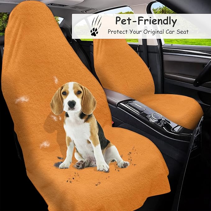 Car Seat Towel Cover, Universal Front Seat Protector for Cars, SUVs and Trucks, Sweat Towel Car Seat Cover for Gym, Yoga, Swimming, Pets and Family Travel, Golden Sunset, 2 Pack
