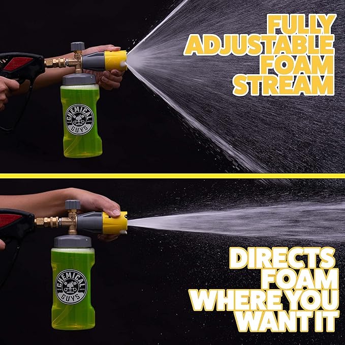 Chemical Guys Big Mouth Max Release Foam Cannon and Blueberry Snow Foam Car Wash Soap, 64 fl oz (Car Wash, Home Wash & Boat Wash Foam Cannon Connects to Your Pressure Washer) 34 oz Bottle (2 Items)