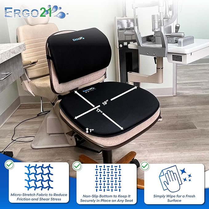 Travel Seat Cushion with LiquiCell Technology – Thin Orthopedic Butt Pillow for Sciatica, Tailbone, Coccyx & Back Pain – Seat Pad for Car Driving, Truck, Wheelchair, Airplane, Office, Home Use
