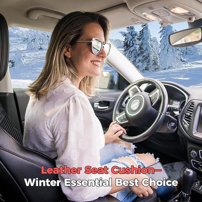 FLORICH Car Seat Cushion for Winter Leather Seat Cover Universal for Car Truck SUV Van Driver Passenger Seat
