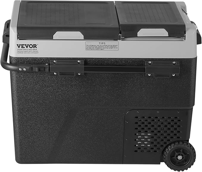 VEVOR Portable Car Refrigerator, 12 Volt Car Refrigerator Fridge, 58 L / 61.5 QT Dual Zone Portable Freezer, -4℉-68℉ Adjustable Temperature, Compressor Cooler for Home, Outdoor, Camping, RV, Car